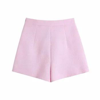 2021 Novo po meri poletje moda redno svoboden roza ženske hlače z gumbi