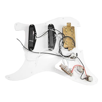 3-slojna SSH Naložen Prewired Pickguard Humbucker Pickups Set za Strat ST Električna Kitara White Pearl