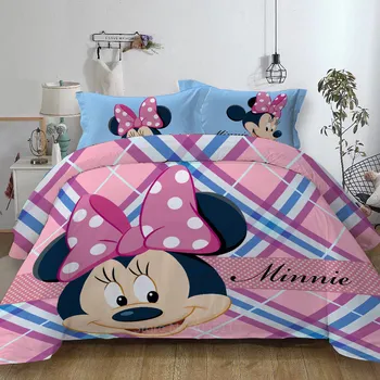 Disney Mickey Miške Minnie Posteljnine Komplet z Pillowcases Kraljica Kralj Twin Velikosti Posteljno Perilo Nastavite Minnie Rjuhe Kritje Holiday Gift Set