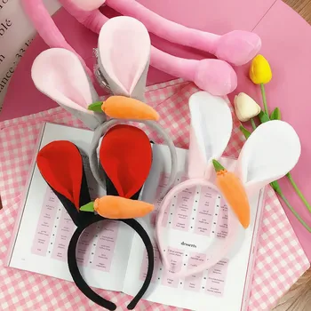 Korejska Različica srčkan zajec ušesa smešno prodati srčkan korenček zajec ušesa, lase band headdress pranje obraza, las trak za lase sponke za lase ornament
