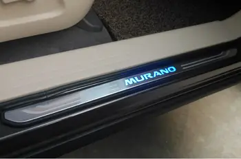 LED Vrata Polico Izvažajo Ploščo Korak Protector Za Vse Nove Nissan Murano-2019 Modra svetloba