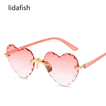Lidafish Ljubezen Srce Leče, sončna Očala Ženske Pregleden Akril Očala Srčkan Slog Seksi Modni Sladkarije Roza Barve Lady