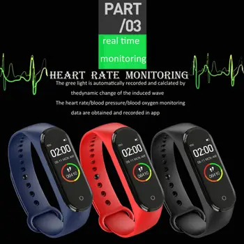 M4 Smart Digitalni Watch Zapestnica za Moške, Ženske Bluetooth Klic Opomnik Srčni utrip v Realnem Času Odkrivanja Pedometer Gibanja Tracker