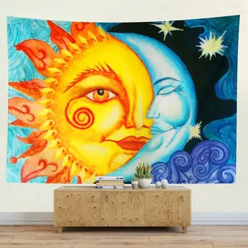Mandala Sonce Tapiserija, Čarovnice Steni Visi Boho-Dekor Astrologija Luna Hipi Spalnica, Dnevna Soba Psihedelični Kmetija Dekor