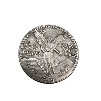Mehiški Kovancev 1821 Medenina Silver Plated 50 PESOS Angel Priložnostnih Kovancev Orel Svobode Zbiranje Kovancev Obrti Doma Dekoracijo