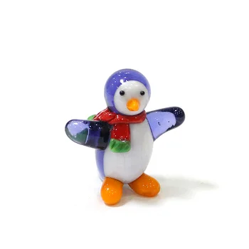 Mini Ročno Izdelanih Steklenih Pingvin Figurice Srčkan Žive Morske Živali Obrti Okraski Božična Darila Za Otroke, Soba Doma Namizni Dekor