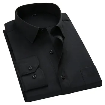 Moške Dolg Rokav Shirt Obleko Priložnostne Barva Redno Fit Formalnih Poslovnih Moški Socialne Srajce Roza Bela Modra Črna 2021 Nova