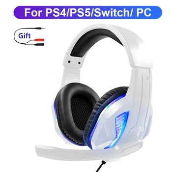 Nad Uho PC Žične Slušalke z Mikrofonom & Light Gaming Slušalke za PS4 Playstation 5 XBOX eno Stereo Surround Zvok Igralec Slušalke
