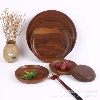 Oreh ploščo masivnega lesa okrogle plošče, lesene sladico plošče black orehovo torto sadja leseno ploščo, Zrezek ploščo sir ploščo
