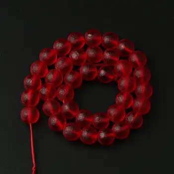 Rdeča Moldavite Energije Kristalno Krog Kroglice Mat češka Energije, Steklene Kroglice Za Nakit, Izdelava DIY Zapestnica Debelo 15