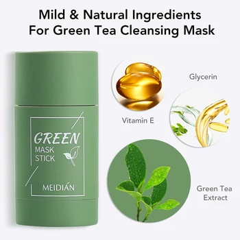 Zeleni Čaj Za Čiščenje Trdnih Masko Čiščenje Z Glino Palico Masko Olje Nadzor Za Nego Kože, Anti-Akne Jajčevec Odstranite Blackhead Blatna Maska