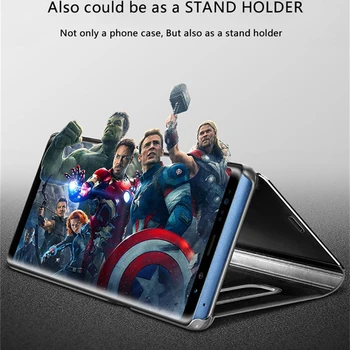 Zrcalni Prikaz Smart Flip Primeru za Samsung Galaxy A70 Galaxya70 70 SM A705 A705F Luksuzni Original Magnetni Fundas Hrbtni Pokrovček Telefona