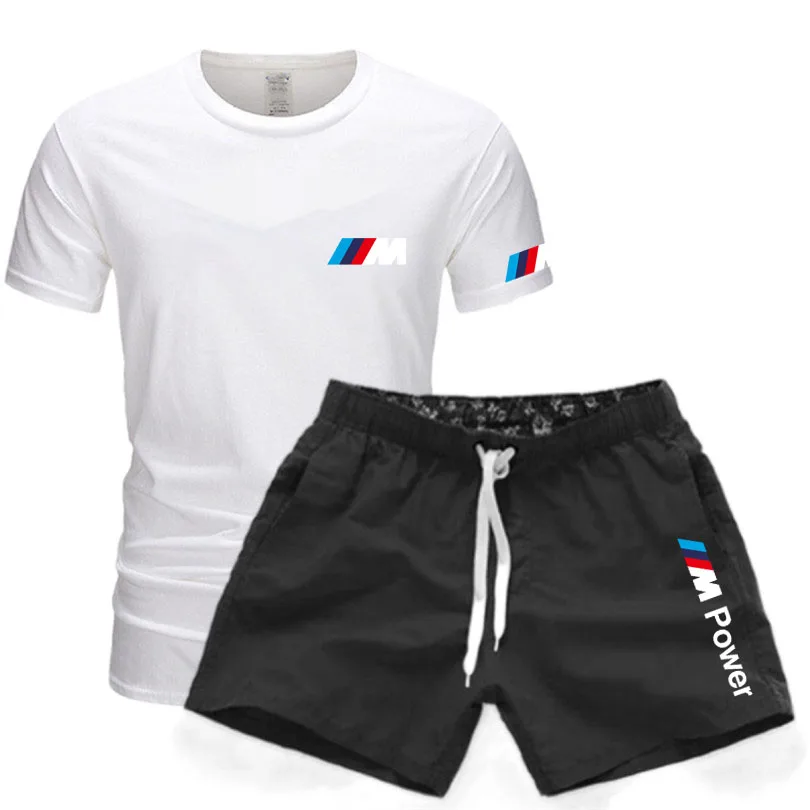 2021 Moške blagovne Znamke BMW M hlače Majica fashion poletne moške bombaža T-majica + hlače priložnostne obleko športna moška oblačila