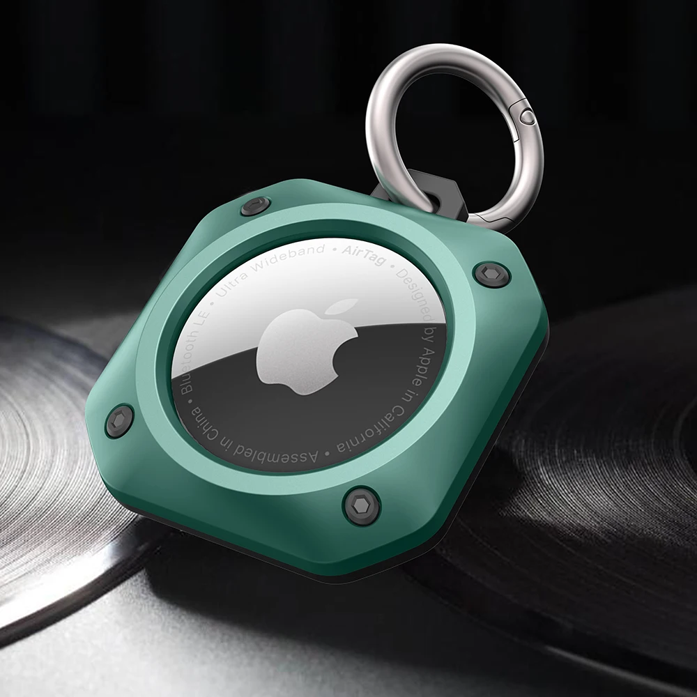 Združljiv z Apple AirTags Primeru Keychain TPU + PC Kože Zaščitnik Kritje za Pribor Ključ-Obroč Pes ali Mačka Ovratnik Finder GPS