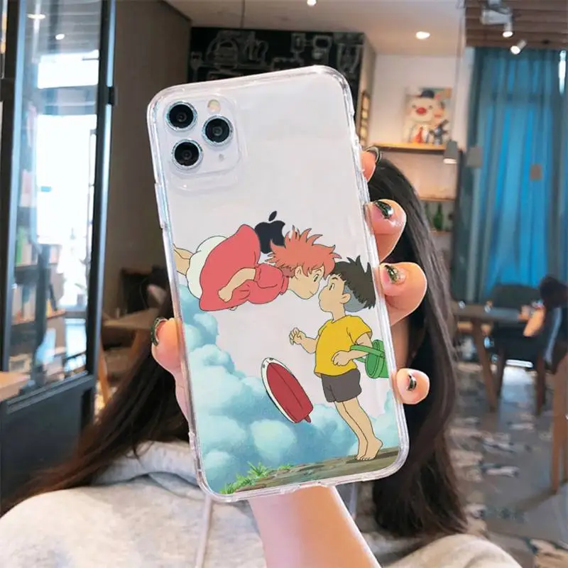 Hayao Miyazaki anime ponyo Telefon Primeru Pregleden mehko Za iphone 5 6 7 8 11 12 s c se mini plus x xs xr pro max kritje lupini