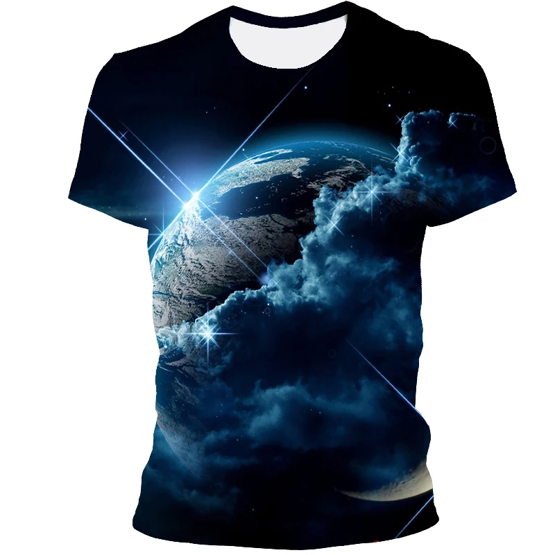 2021 Nov Modni Zvezdnato Nebo Seriji 3D Tiskanje Hip Hop Kul Street T-Shirt Prevelik moška Oblačila