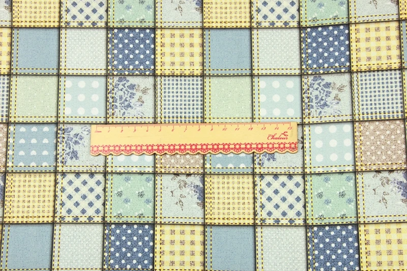110 cm Širok Nordijska Moda Cvet Kariran Mozaik Navadne Bombažne Tkanine, Šivalni DIY Kar Obleko otroška Oblačila Materiala