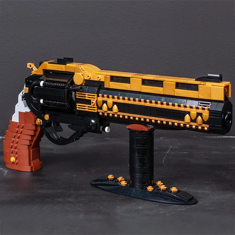 MOC Pištolo Serije Destiny2 Zadnjo Besedo Eksotičnih Strani-Cannoned gradniki Streljanje Pištolo Model Opeke DIY Igrače Skupščine Otroci