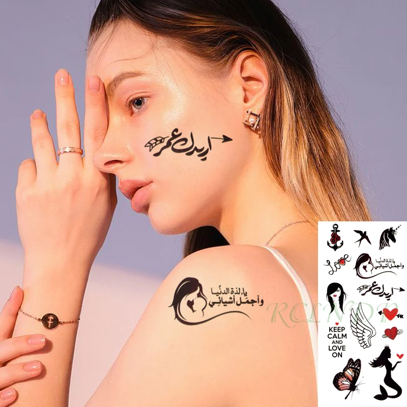 Nepremočljiva Začasni Tattoo Nalepke Metulj Samorog Krila morska deklica Ptica Sidro Ljubezen Design Ponaredek Tatto Flash Tattoo, za Ženske in Moške