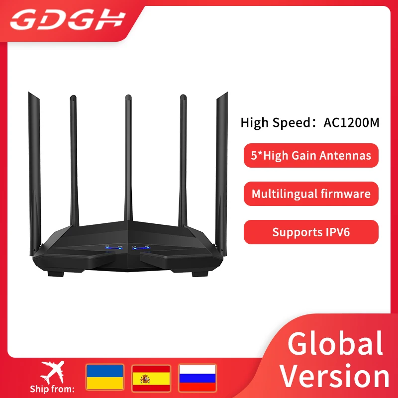 GH Digitalni Usmerjevalnik AC11 Gigabit Različica 2,4 GHz 5GHz WiFi AC1200M S 5*6dBi Visok Dobiček Antene Širšo Pokritost，Globalna Različica