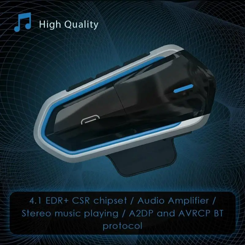 Qtb35 Bluetooth 4.1 Čelada Slušalke Brezžične Nepremočljiva Za Stereo Slušalke Združljive Z Večino Motorno Kolo, Scooter Čelade