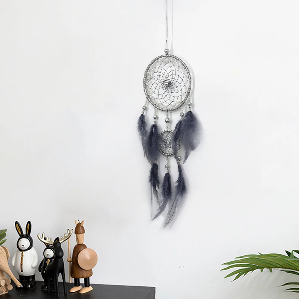 2-obroč preprost steni visi dekor pero ročno pletenje lovilec sanj, soba dekoracijo