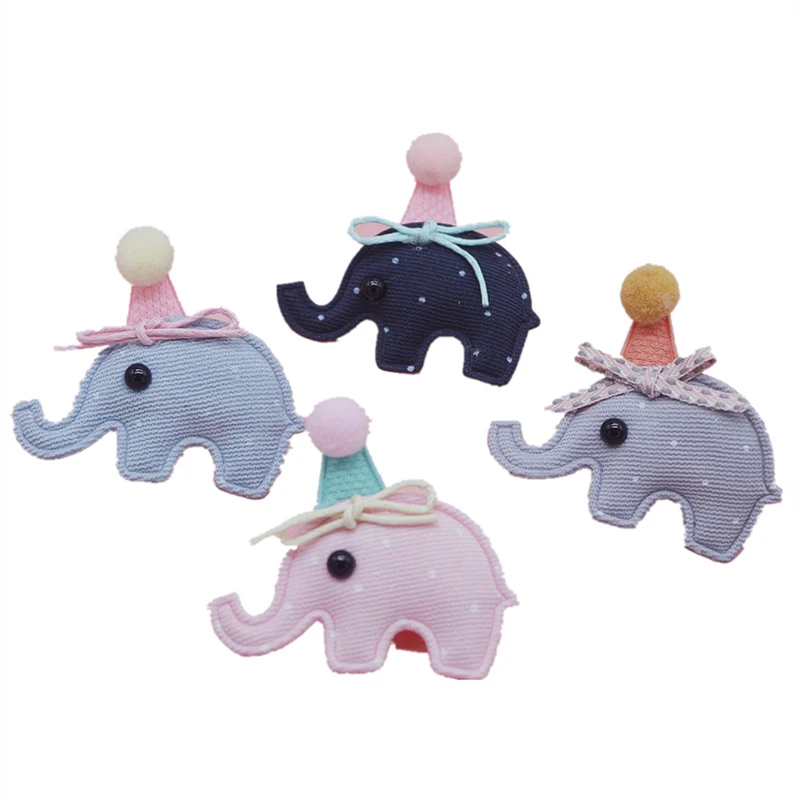 20pcs/5 cm veliko luštna slona oblazinjeni appliques za otroke lase posnetek pribor in šivanje baby krpo nogavica obliži dekoracijo
