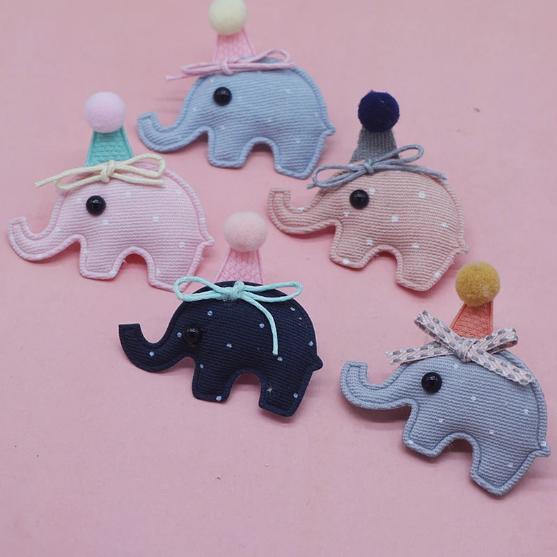 20pcs/5 cm veliko luštna slona oblazinjeni appliques za otroke lase posnetek pribor in šivanje baby krpo nogavica obliži dekoracijo