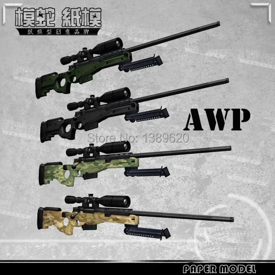 120cm 1:1 AWP Ostrostrelec Puška 3D Papir Model Orožje Pištolo Puzzle Ročno izdelan Papir Igrača