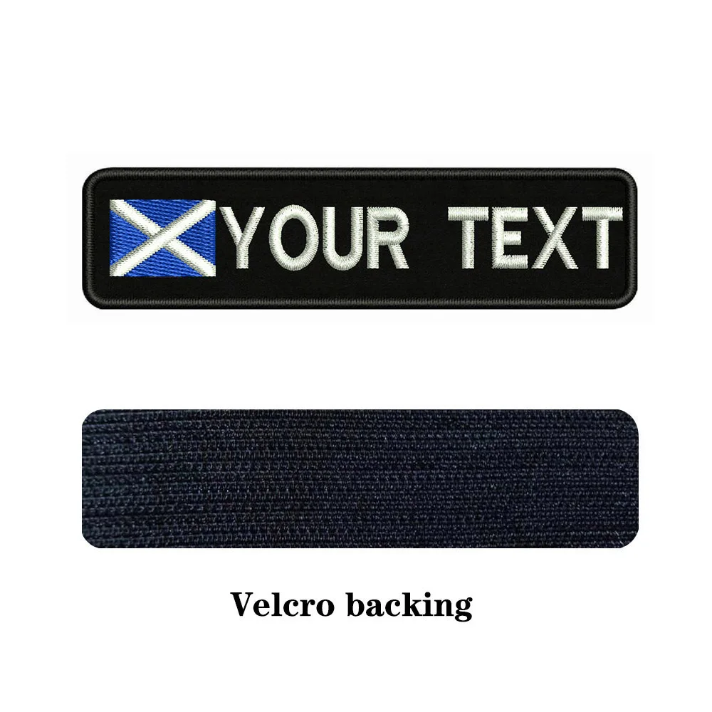Škotski zastavo Škotske 10X2.5 cm Vezenje po Meri Ime Besedilo Obliž Proge značko, iz Železa Ali Velcro Varnostno Obliži Za Oblačila