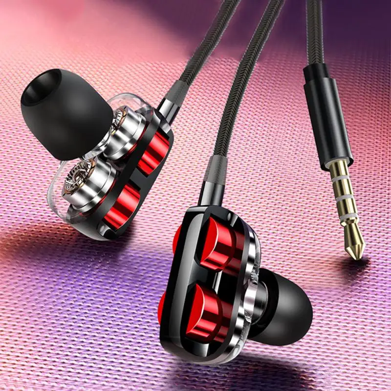 Žične Slušalke Quad Core Bas Dvojno Dinamične Slušalke Igre, Karaoke Slušalke V Uho Z Mikrofonom Žice Nadzor Slušalka